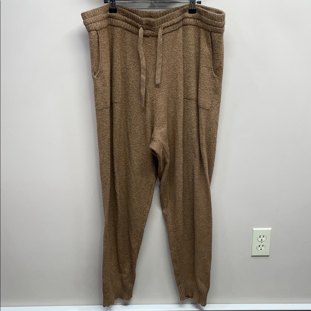LC Lauren Conrad Sweater Knit Jogger Pant Mocha Elastic Waistband XXL